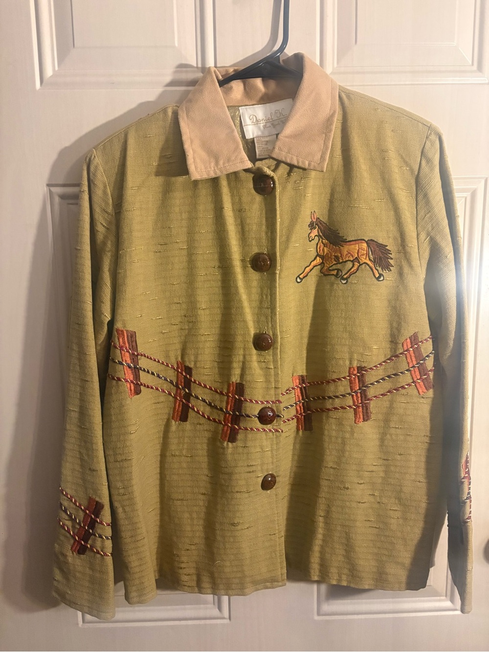 Daniel K Vintage Women’s button jacket Horses Embroidery SMALL Western